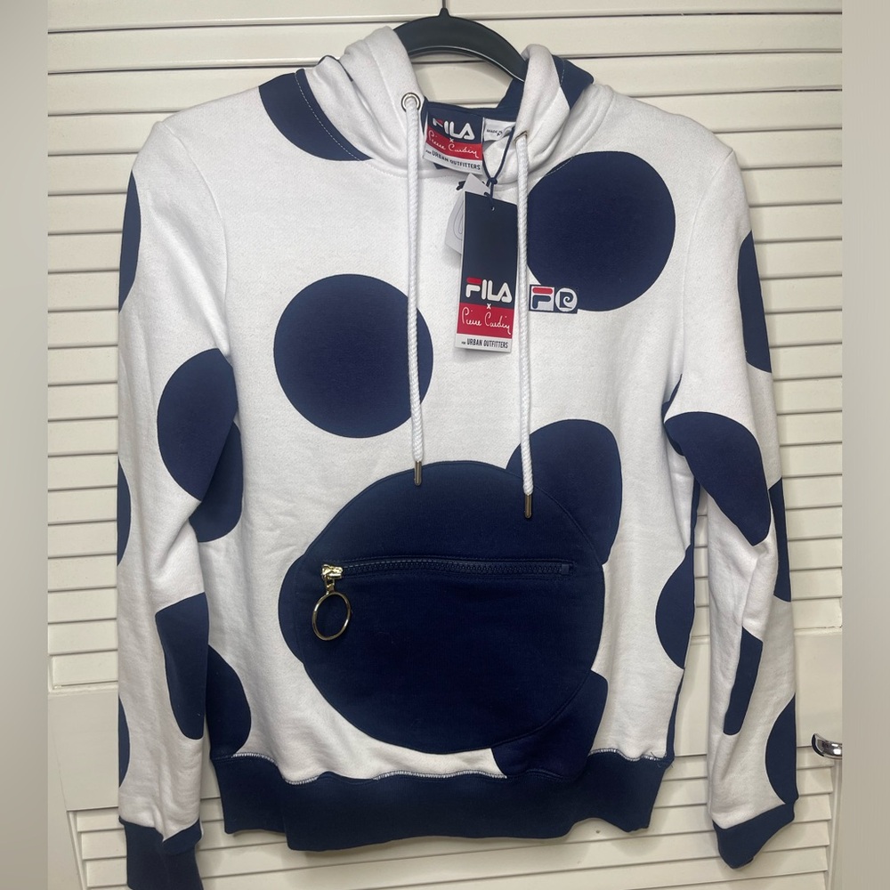 🔵⚪️Rare Fila Women's X Pierre Cardin Polka Dot Hoodie